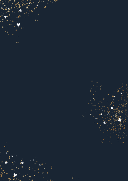 Jubileumfeest uitnodiging goud let's party 30 foto hartjes Achterkant