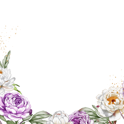 Jubileumkaart dubbele rozen met goudfolie Achterkant