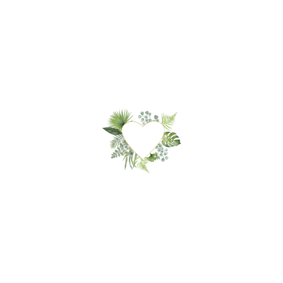 Jubileumkaart hart botanical blad Achterkant