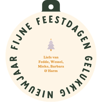 Kerstbal foto kerstkaart lila blokjespatroon met kerstbomen Achterkant