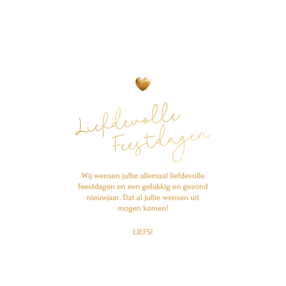 Kerstbal kaart liefdevolle kerst met sprankelend hart Achterkant