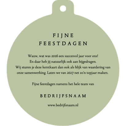 Kerstbal kerstkaart zakelijk krans lichtjes goud bedankt Achterkant