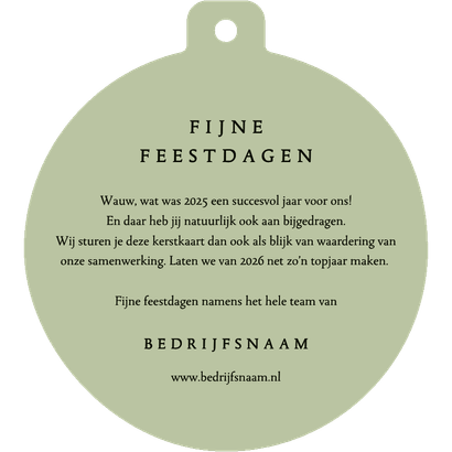 Kerstbal kerstkaart zakelijk krans lichtjes goud bedankt Achterkant