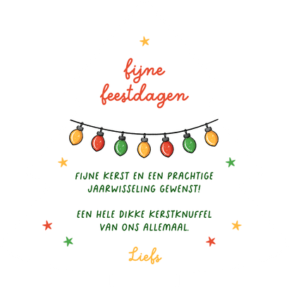 Kerstboom kerstkaart kerstlampjes fijne kerst gelukkig 2027 Achterkant