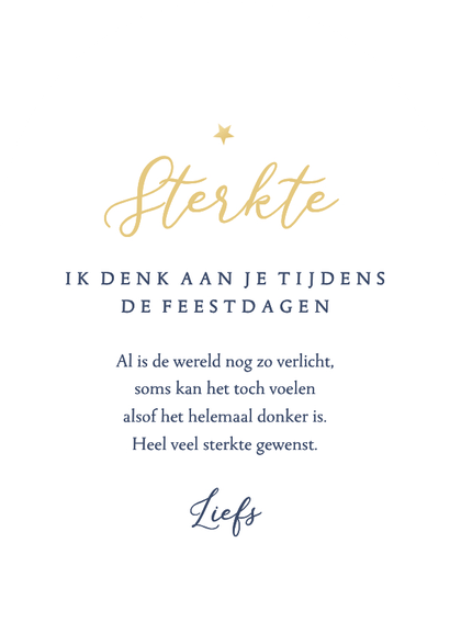 Kerstkaart boogvorm kaarsen sprankelend lichtpuntjes. Achterkant