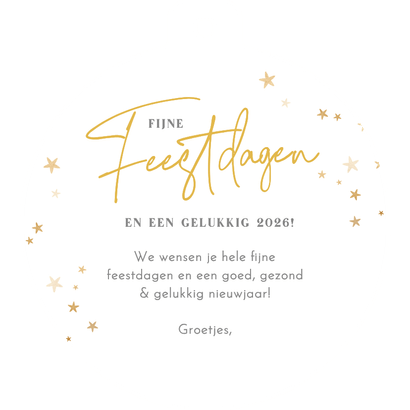 Kerstkaart grote eigen foto in kerstbalvorm 'fijne kerst' Achterkant