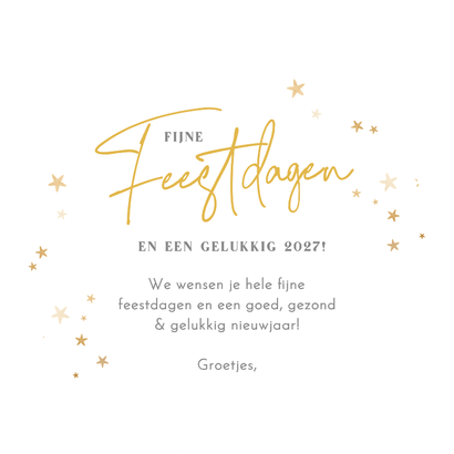 Kerstkaart grote eigen foto in kerstbalvorm 'fijne kerst' Achterkant