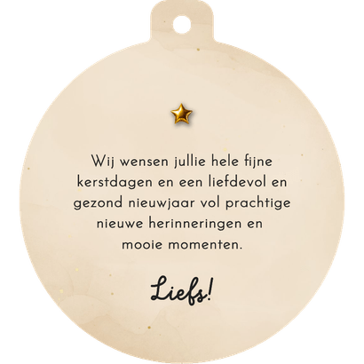Kerstkaart kerstbalvorm folieballon 2027 foto in 0 Achterkant