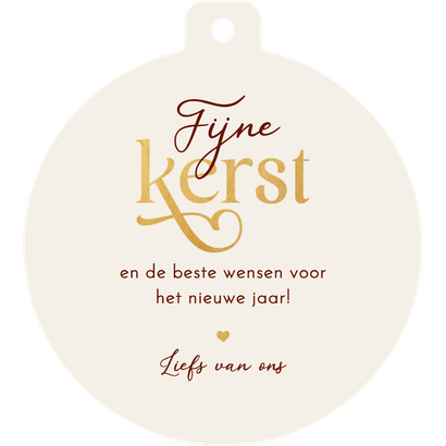 Kerstkaart kertbal hartjes liefdevolle kerstdagen foto 2026 Achterkant