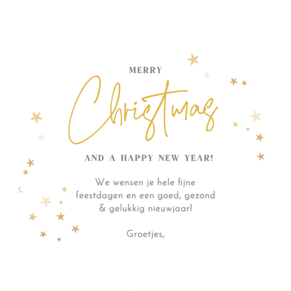 Kerstkaart met eigen grote foto uitgesneden in kerstbal vorm Achterkant