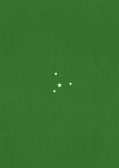 Kerstkaart vrolijke kerstkabouters gnome sterren goud 2026 Achterkant