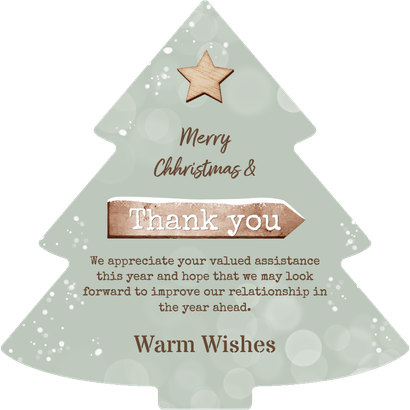 Kerstkaart wegwijzers hout bedankt internationaal Achterkant