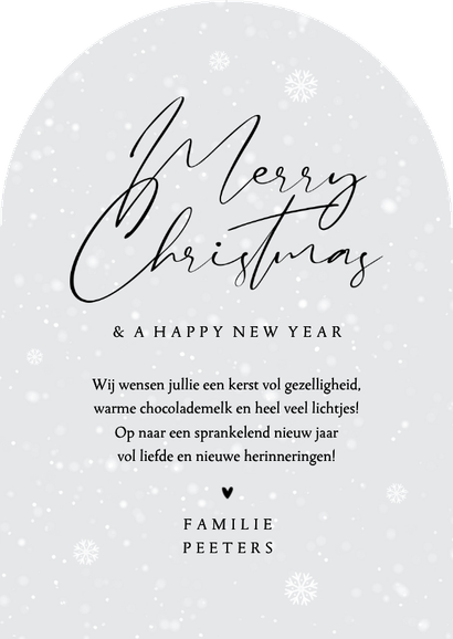 Kerstkaart winter landschap dennenbomen sneeuw foto's Achterkant