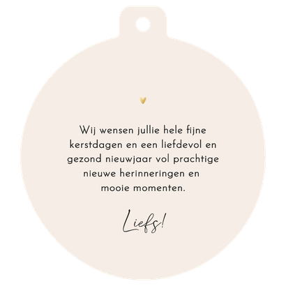 Kerstkaartje lichtpuntjes rendier blauw kerstbalvorm Achterkant