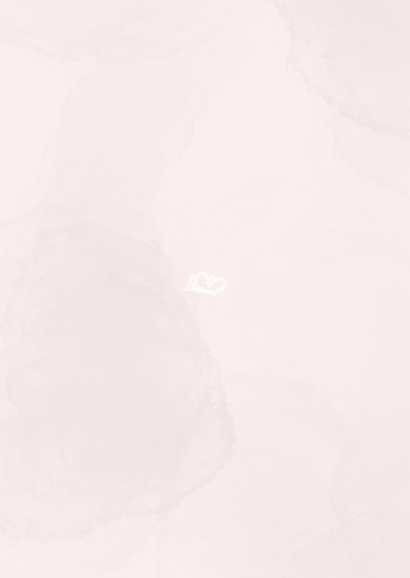 Klassiek roze geboortekaartje waterverf bloemen koperfolie Achterkant