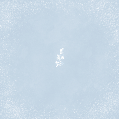 Klassieke lichtblauwe jubileumkaart met gouden ornament Achterkant