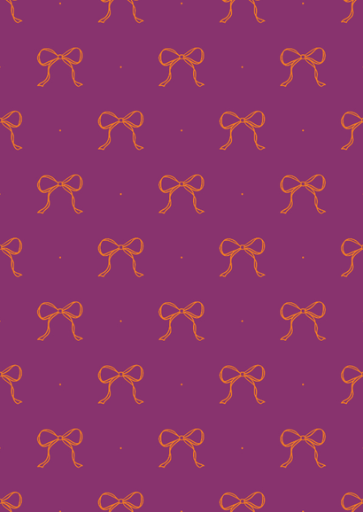 Kleurrijk geboortekaartje met strikjes patroon Achterkant