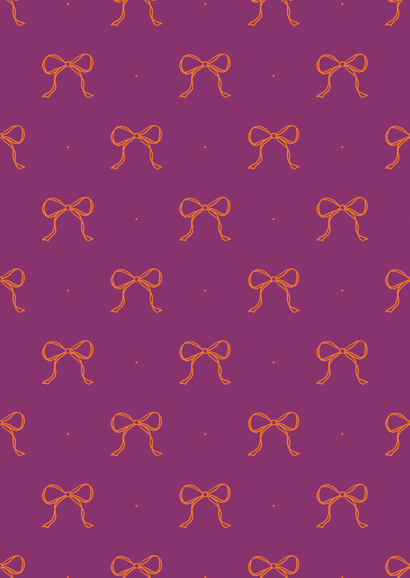 Kleurrijk geboortekaartje met strikjes patroon Achterkant