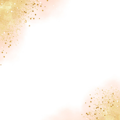 Lentefeest uitnodiging waterverf goud roze foto Achterkant