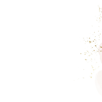 Lief geboortekaartje babydieren goudfolie spetters vlag Achterkant