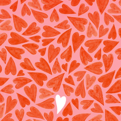 Lief geboortekaartje hartjes watercolor goud Achterkant