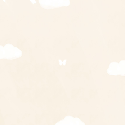 Lief geboortekaartje regenboog bloemen en vlindertje Achterkant