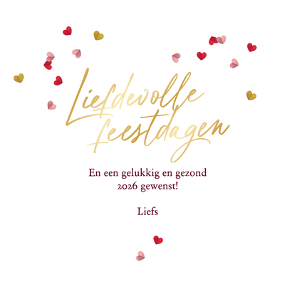 Liefdevolle kerstkaart in hartvorm hart fotokader Achterkant