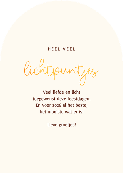 Lieve kerstkaart roodborstje lichtpuntjes voor jou Achterkant