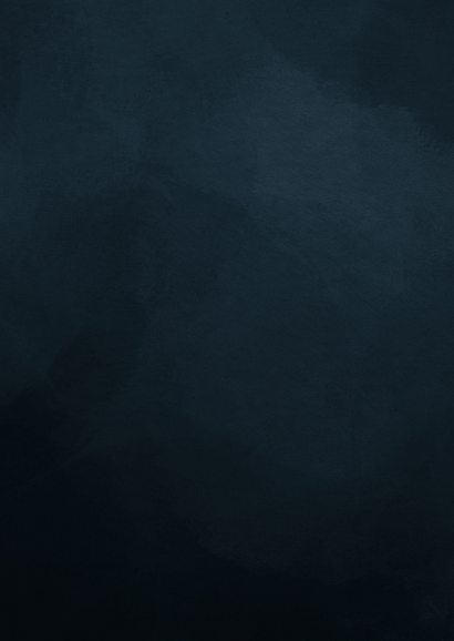 Menukaart kerst donkerblauw met gouden kerstbomen Achterkant