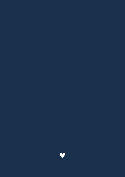 Minimalistisch blauw geboortekaartje jongen met foto en naam Achterkant