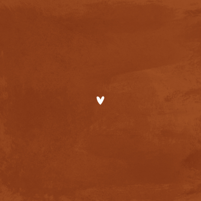 Minimalistisch geboortekaartje roestbruin waterverf Achterkant