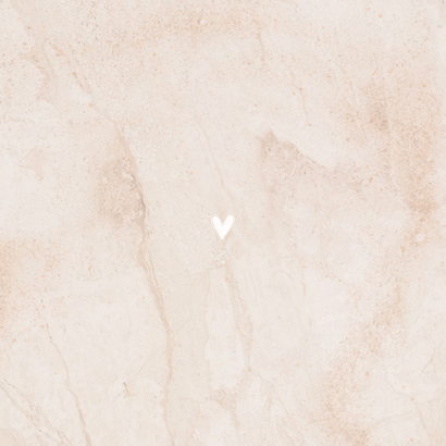 Minimalistisch geboortekaartje roze marmer meisje hartje Achterkant