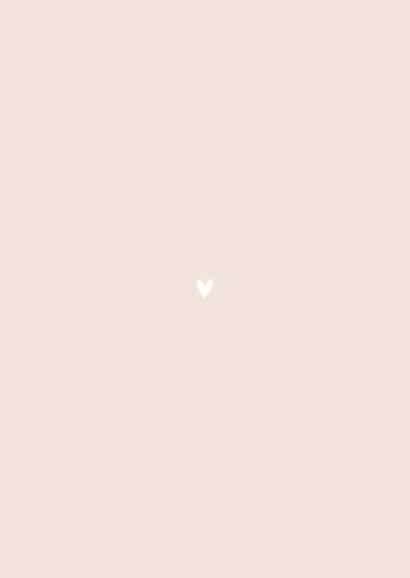 Minimalistisch save the date trouwkaart hartje koper Achterkant