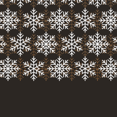 Moderne kerstkaart met goudfolie sneeuwvlokken Achterkant