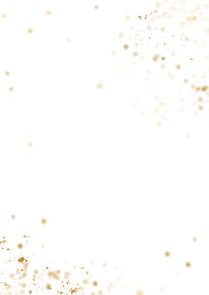 Moderne uitnodiging pensioen met foto en gouden ballonnen Achterkant