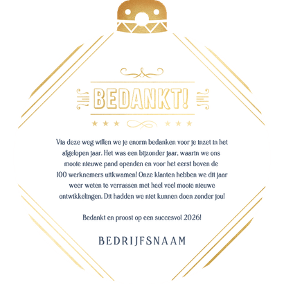 Nieuwjaar bedankkaartje medewerkers - goud waard Achterkant