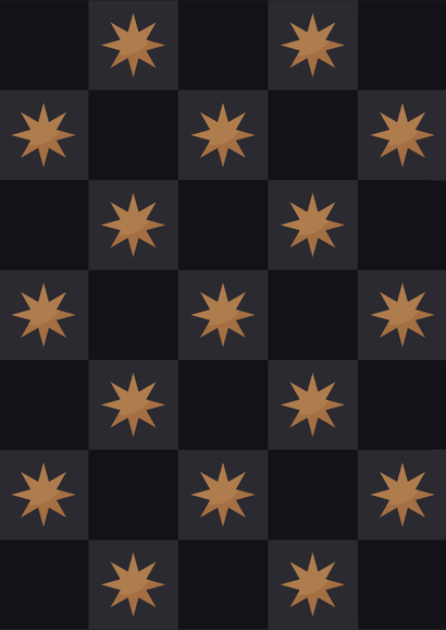 Nieuwjaarskaart cheers blokjespatroon met sterren Achterkant