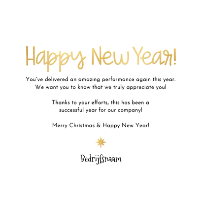 Nieuwjaarskaart zakelijk thank you hartvorm sterren vuurwerk Achterkant