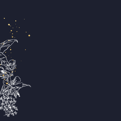 Sfeervolle uitnodiging jubileum 50 jaar botanisch goud Achterkant