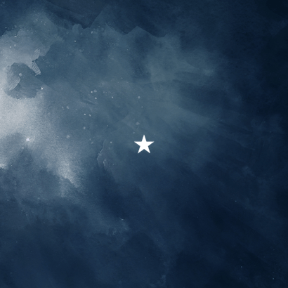 Stijlvol geboortekaartje donkerblauw met goudfolie Achterkant