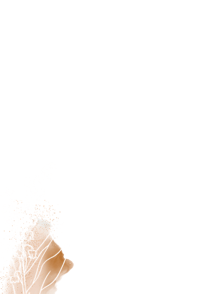 Stijlvol geboortekaartje geboortebloem goudfolie waterverf Achterkant