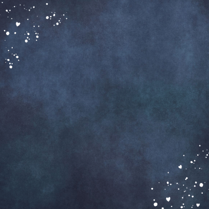 Stijlvol geboortekaartje met silhouet van zus en broertje Achterkant