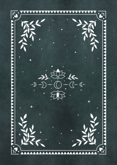 Stijlvol trendy geboortekaartje jongen met maan en zon  Achterkant