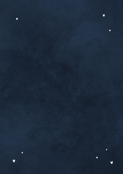 Stijlvolle donkerblauwe jubileumkaart met gouden details Achterkant