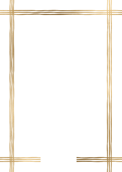 Stijlvolle kaart kerstmenu strik lint goud minimalistisch Achterkant