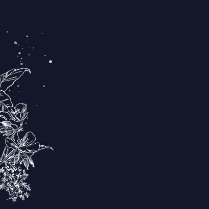 Stijlvolle uitnodiging 25 jaar getrouwd botanisch zilver Achterkant