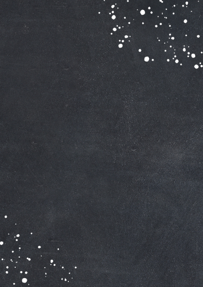 Stijlvolle uitnodiging geslaagd met gouden spetters Achterkant