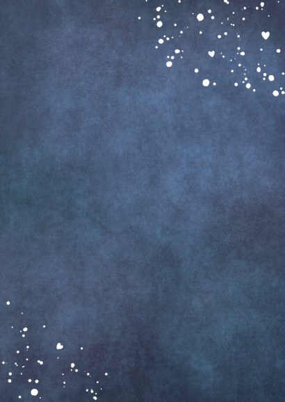 Stijlvolle uitnodiging jubileum met goudfolie en eigen foto Achterkant