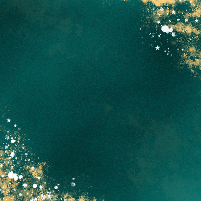 Stoere groene geboortekaartjes met goudfolie sterretjes Achterkant