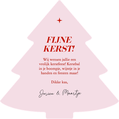 Trendy roze gestreepte kerstkaart ho ho ho Achterkant